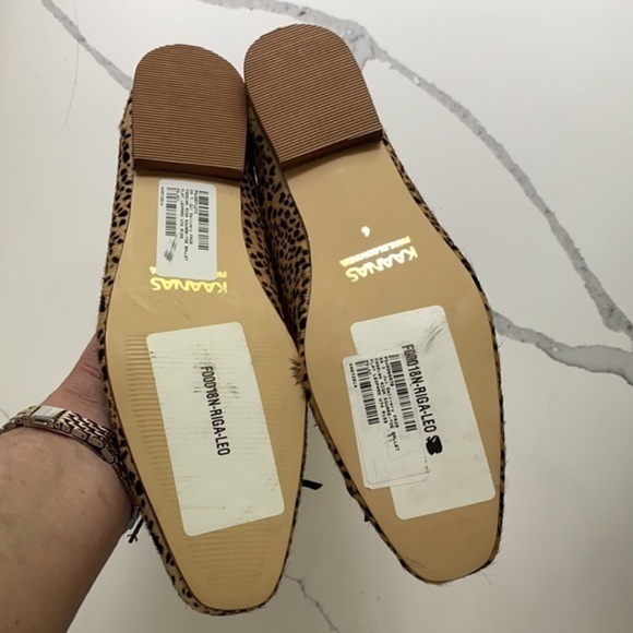 KAANAS Riga Square Toe Ballet Flat in Leopard Pony - Picture 6 of 7